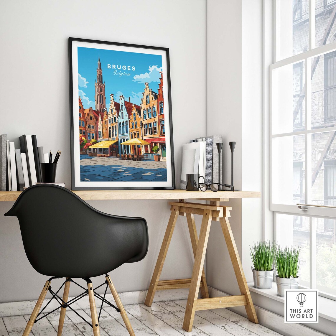 Bruges Travel Poster, European City Art Print - Image 4