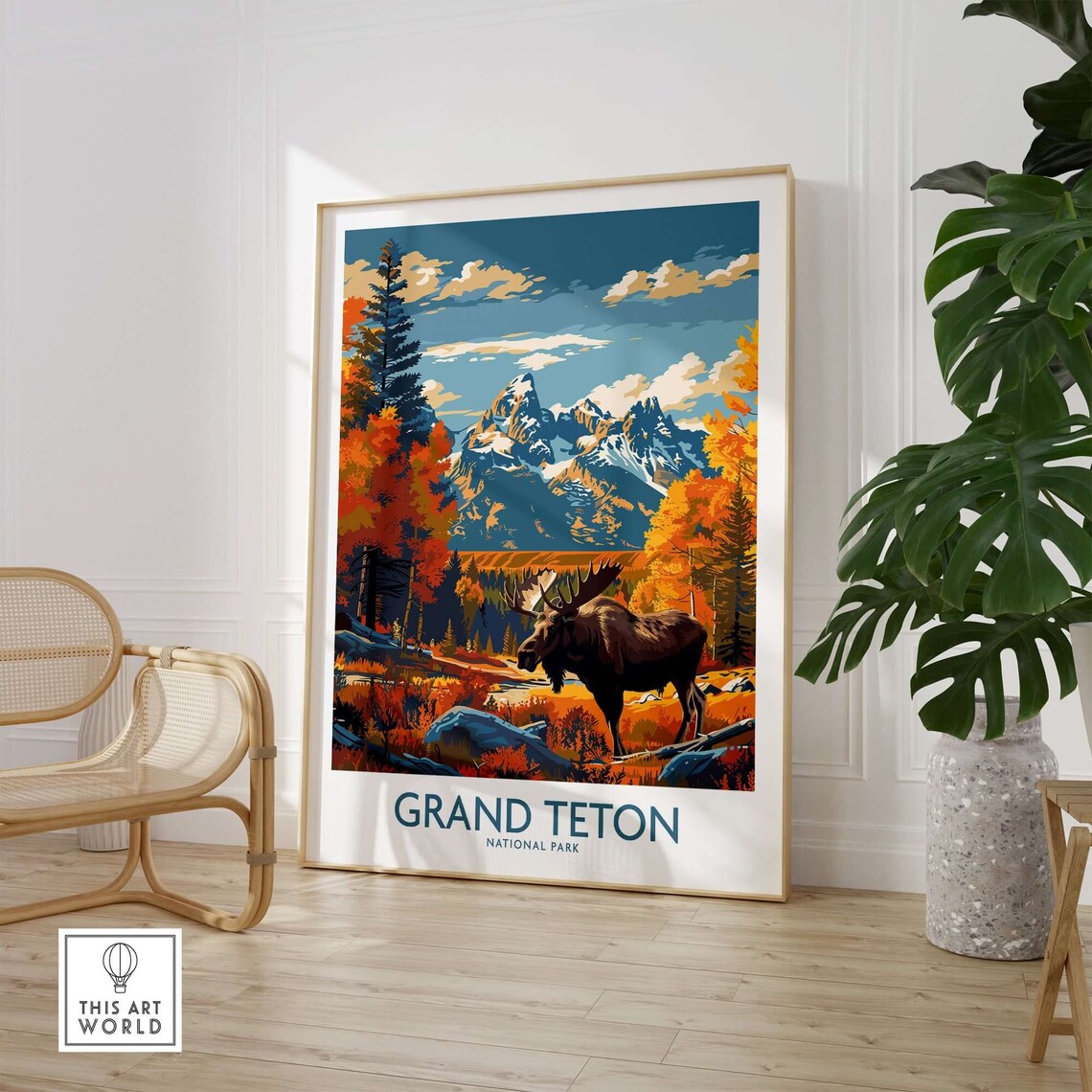 Grand Teton National Park Poster, Vibrant Nature Art Print - Image 3