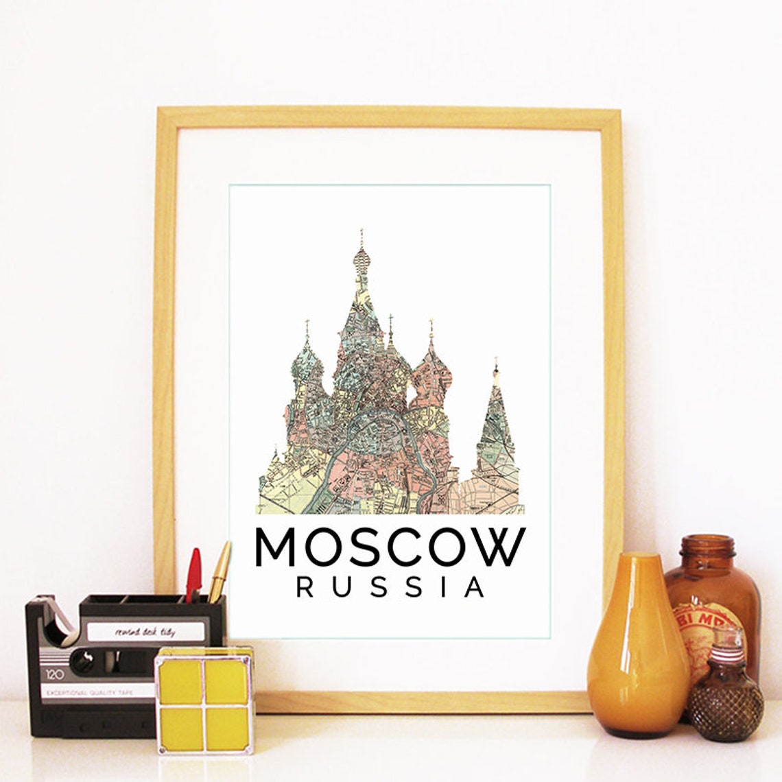 Moscow Print Moscow Skyline Moscow Art Moscow Poster Moscow Watercolor Moscow Art Print Moscow Map Moscow Wall Art Moscow Russia - Image 2