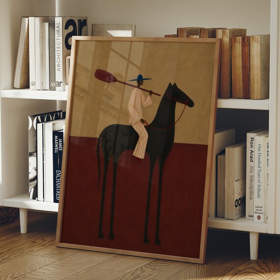 Abstract Horse Digital Print Minimalist Masculine Wall Art Modern Western Decor Download