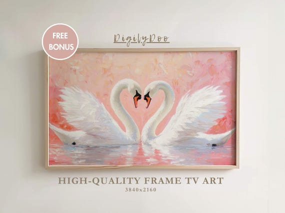 Valentine's Day Two Swans In Love Art Print