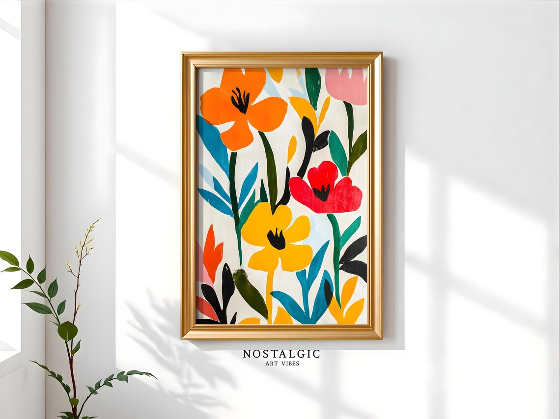 Abstract Flowers, Modern Floral Painting