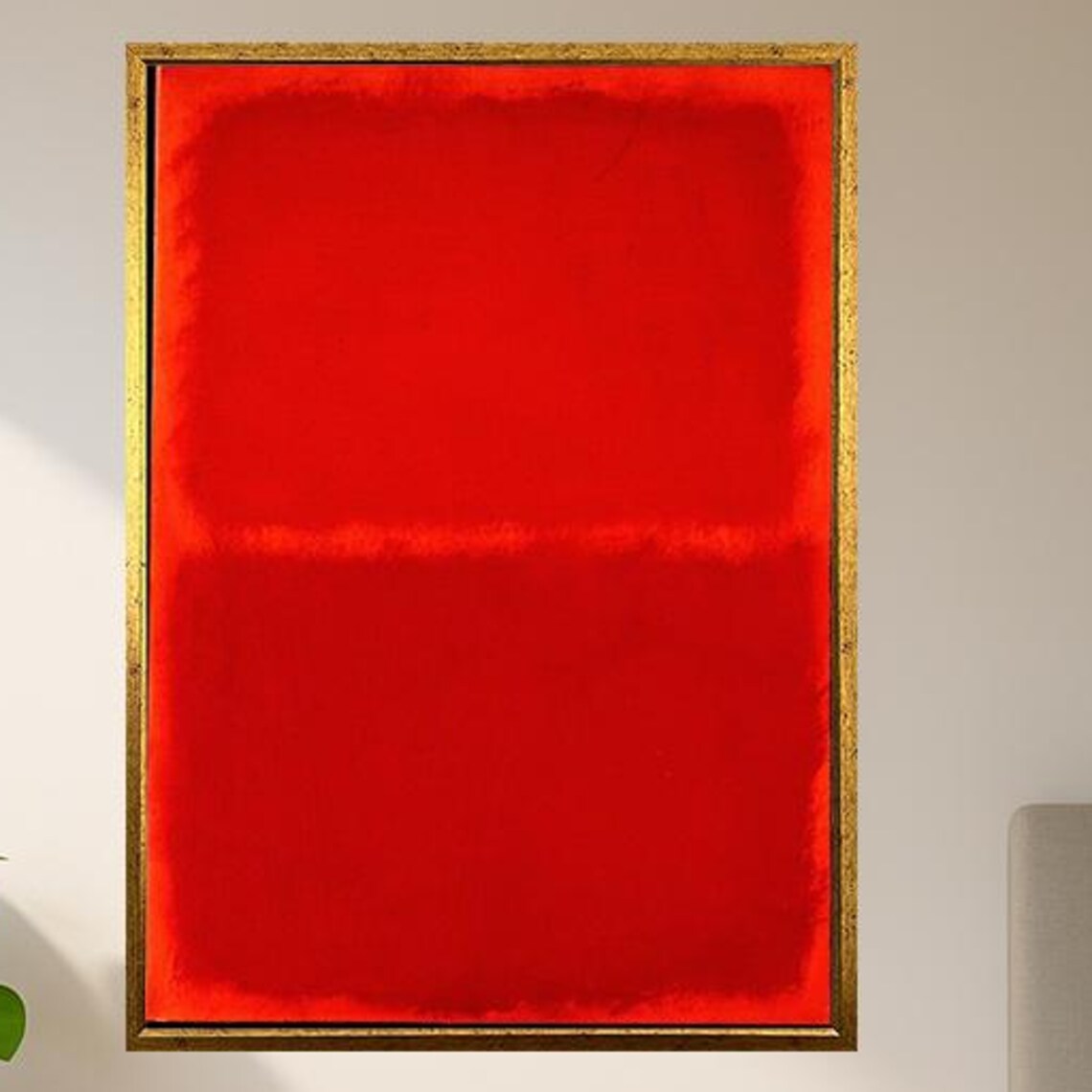 Bold Red Color Field Abstract Painting Modern Minimalist Art Poster