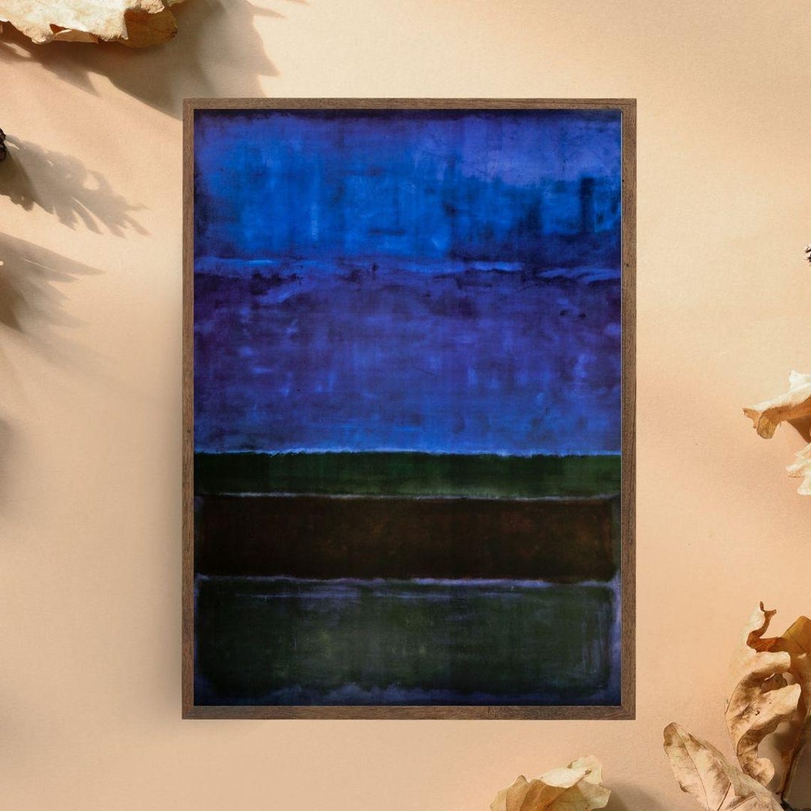 Deep Blue And Green Rothko Style Color Field Abstract Block Art Poster