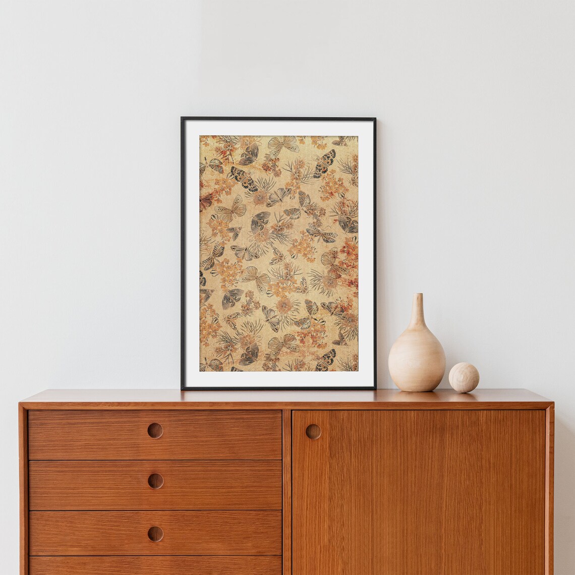 Antique Tapestry Print, Vintage Rustic Textile Art - Image 2