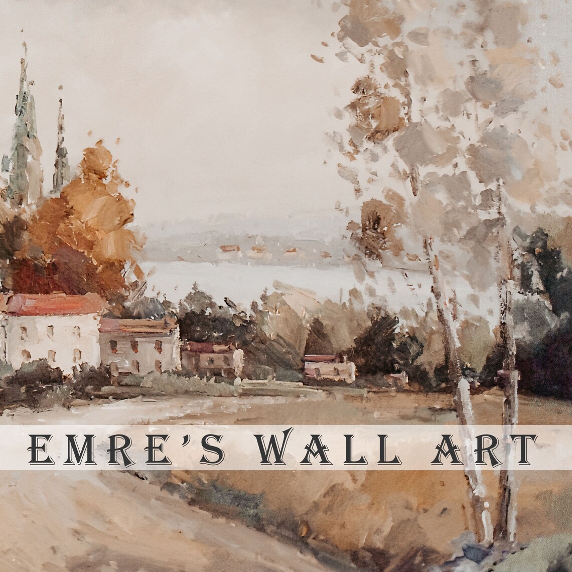 Vintage Italy Landscape Art Print, Antique Farmhouse - Image 2