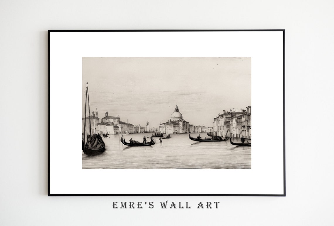Venice Sketch, Antique Vintage Drawing - Image 2