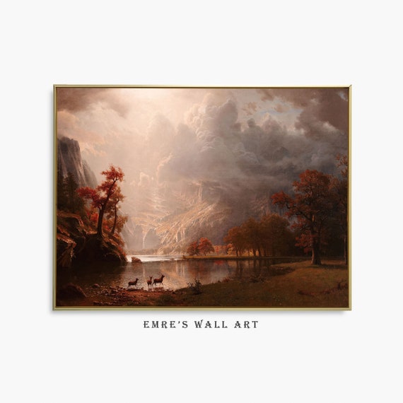 Autumn Landscape Vintage Rustic Fall Wall Art Print