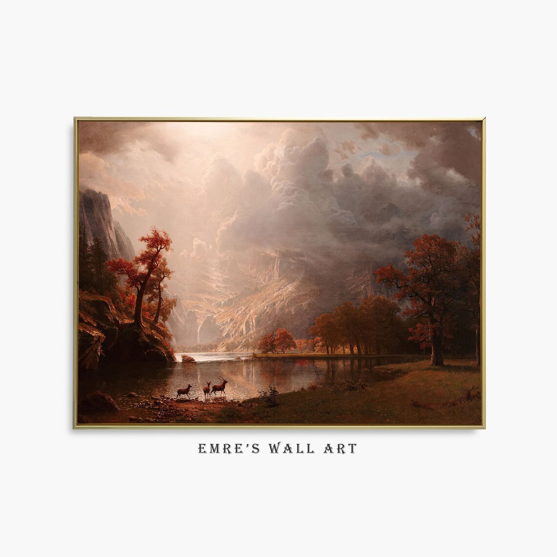 Autumn Landscape Vintage Rustic Fall Wall Art Print
