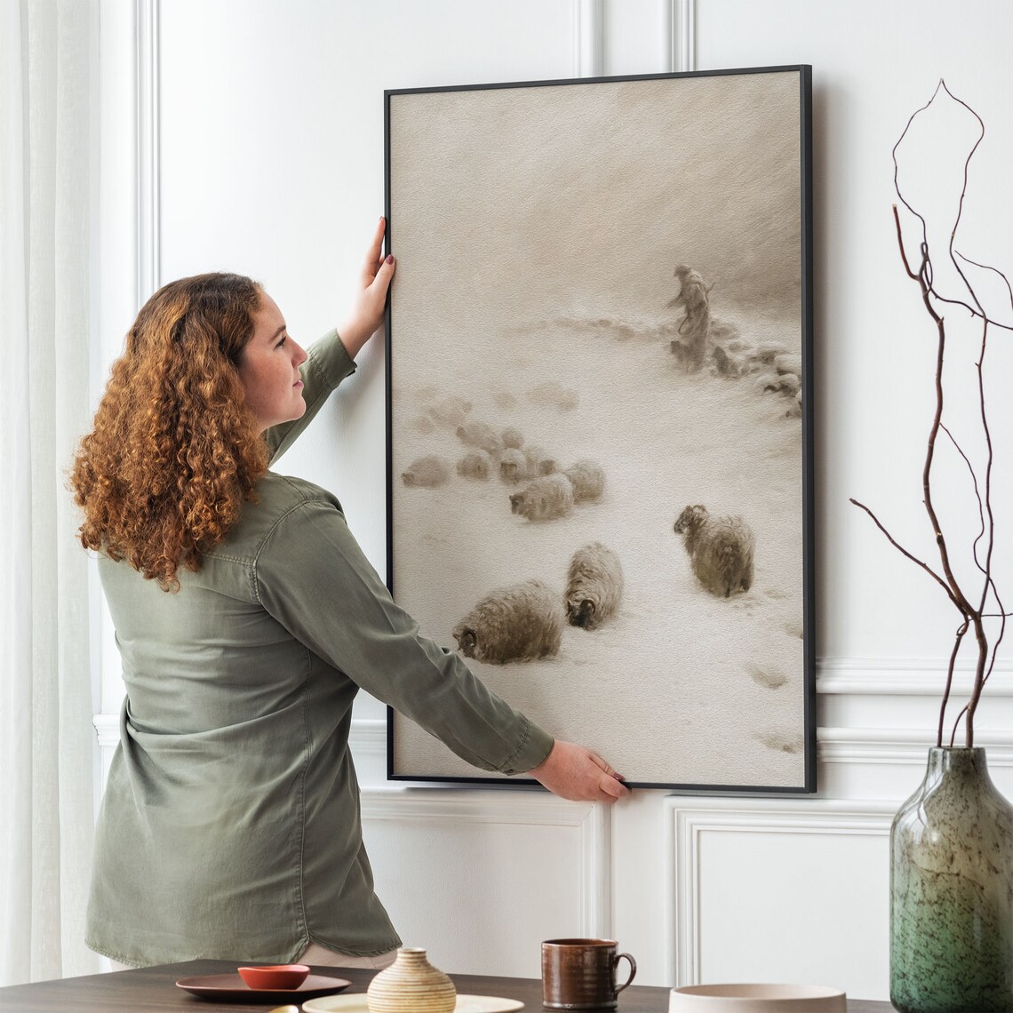 Moody Winter Landscape Vintage Art Print - Image 2