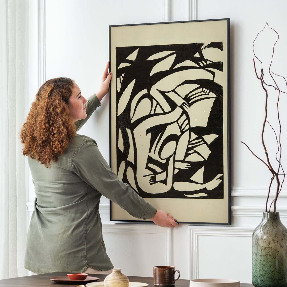 Vintage Abstract Figure Sketch Art Print - Image 4