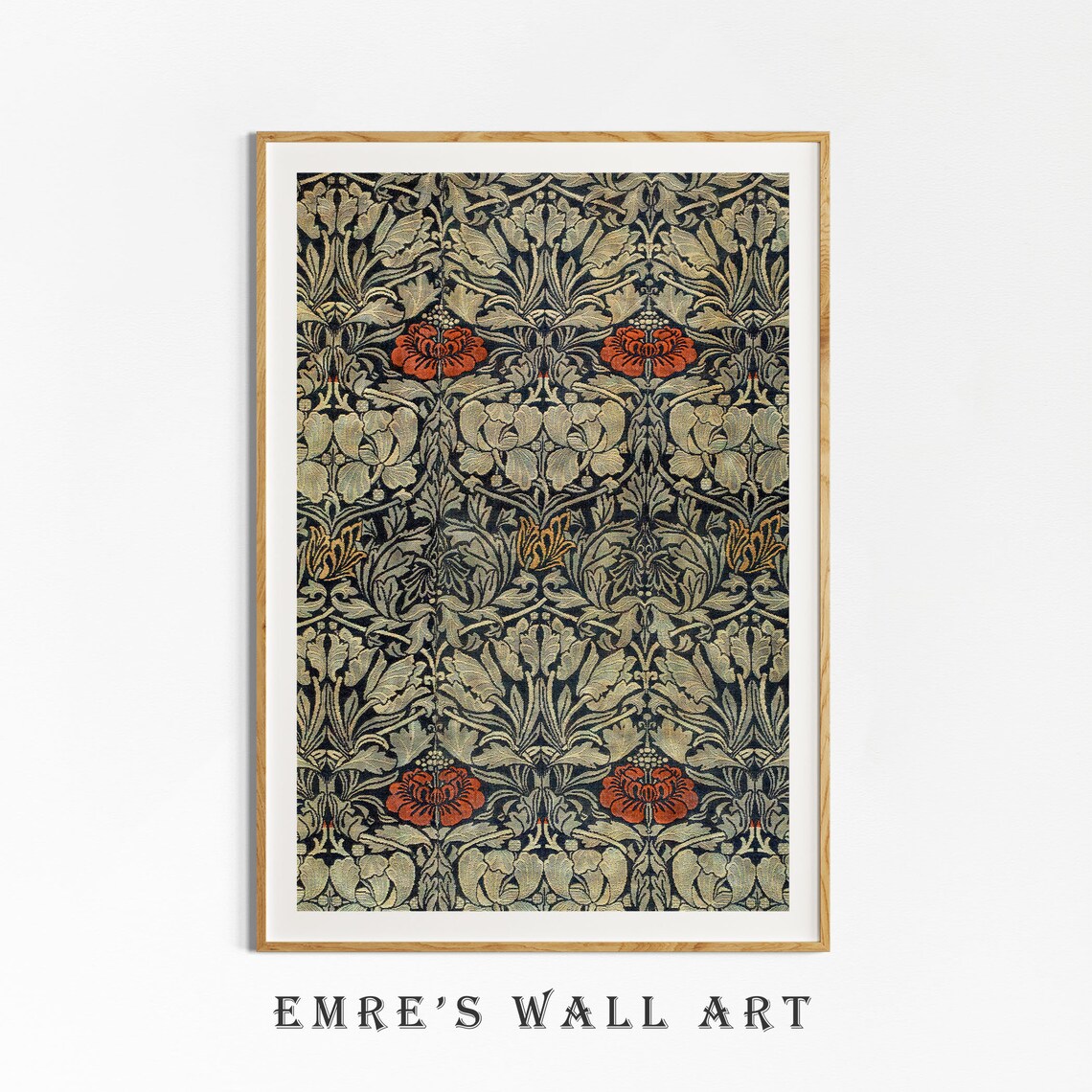 Vintage Textile Art Rug Pattern, Tapestry Art Print - Image 4