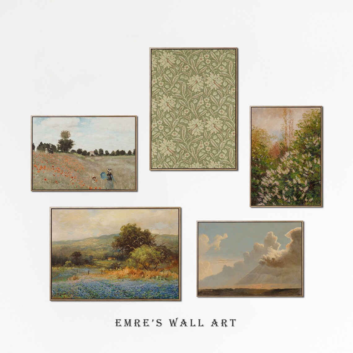 French Country Green Landscape Art Print Set - Image 4