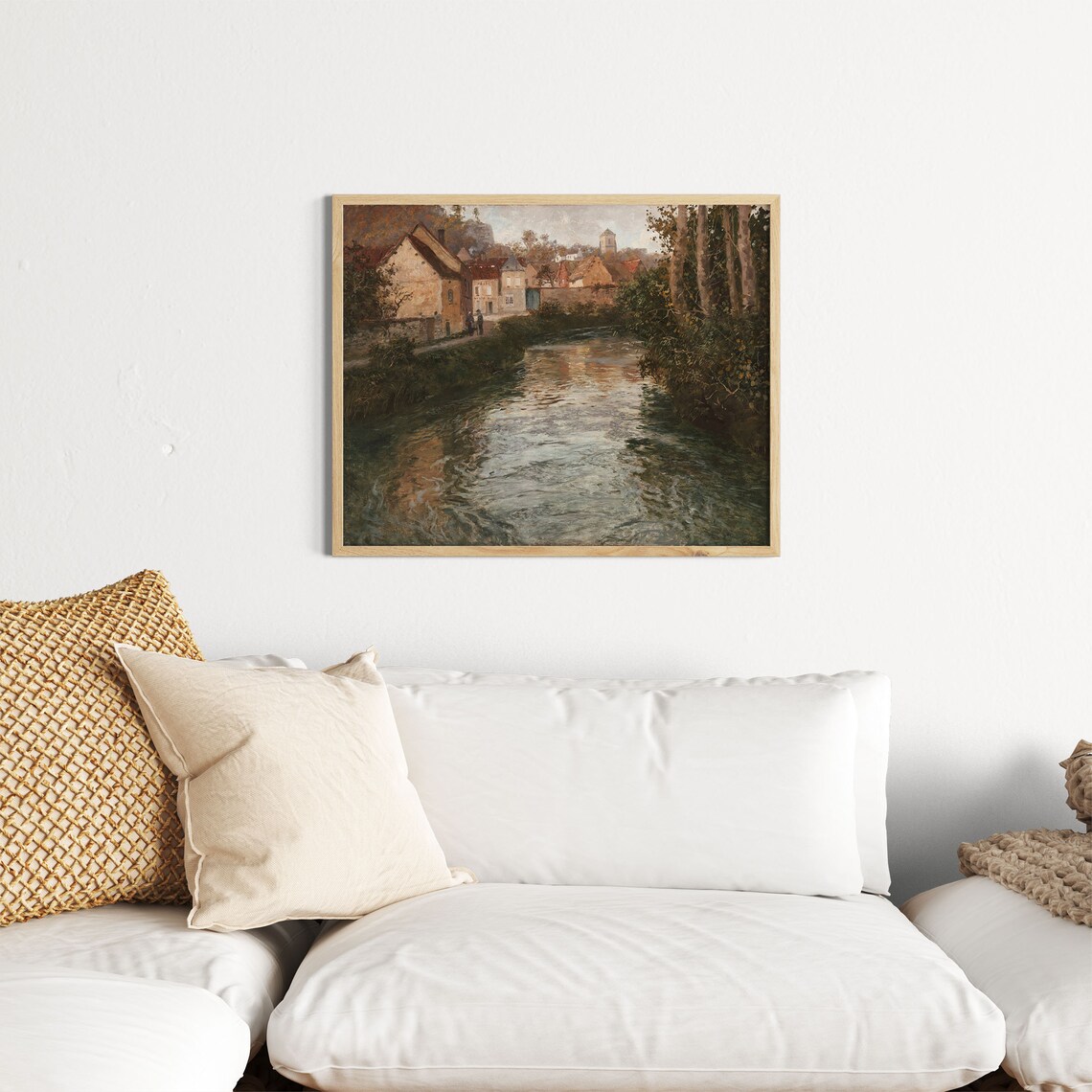 Riverside Village Houses Vintage European Countryside Town Poster - Image 2
