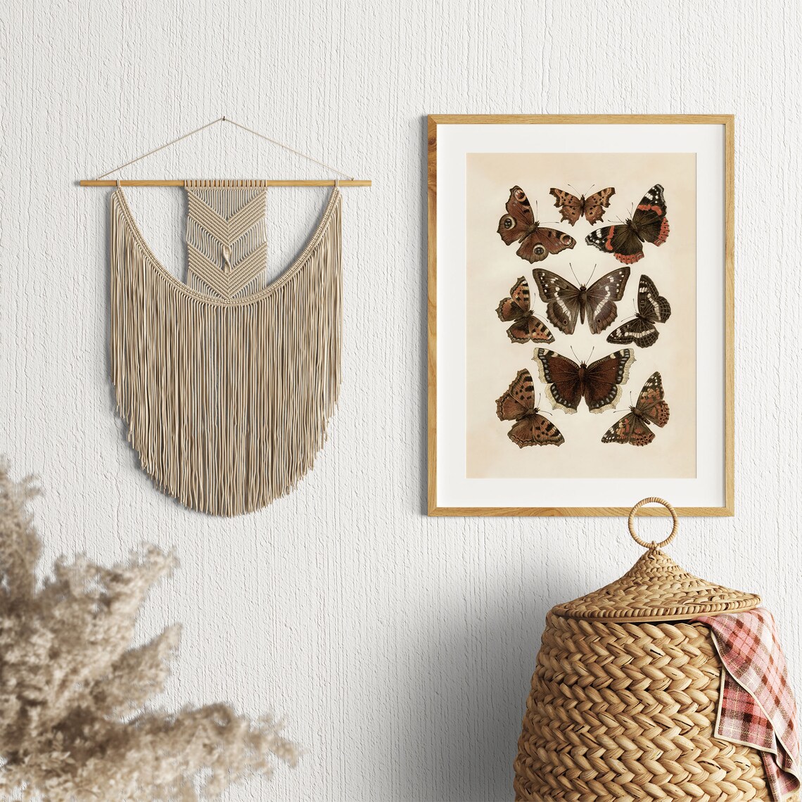 Vintage Butterfly Drawing, Rustic Farmhouse Art Print - Image 2