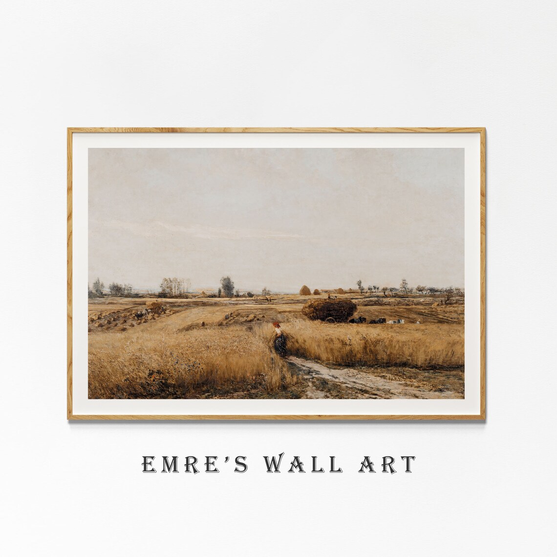 Neutral Wheat Fields Vintage Autumn Farmhouse Art Print - Image 4