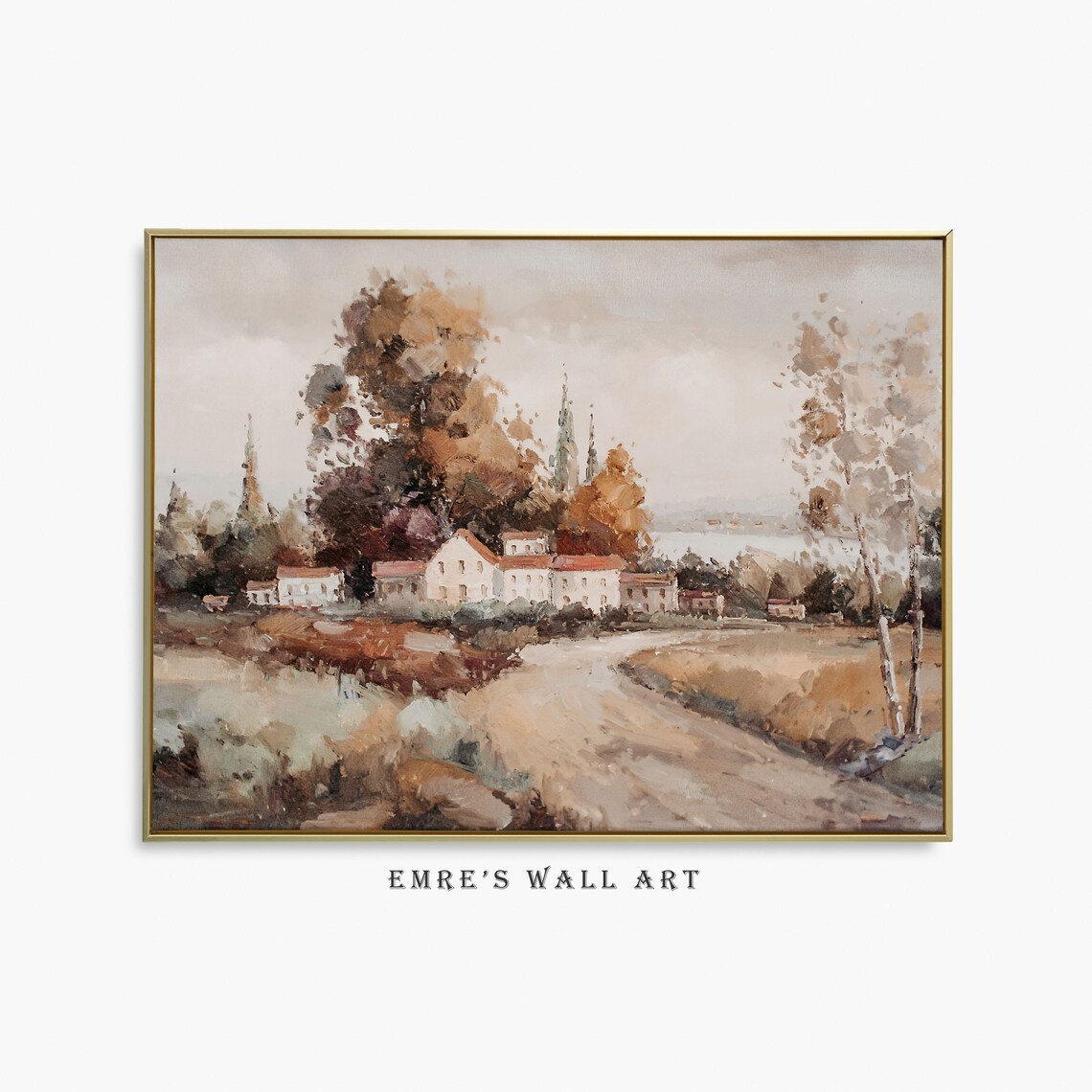 Vintage Italy Landscape Art Print, Antique Farmhouse