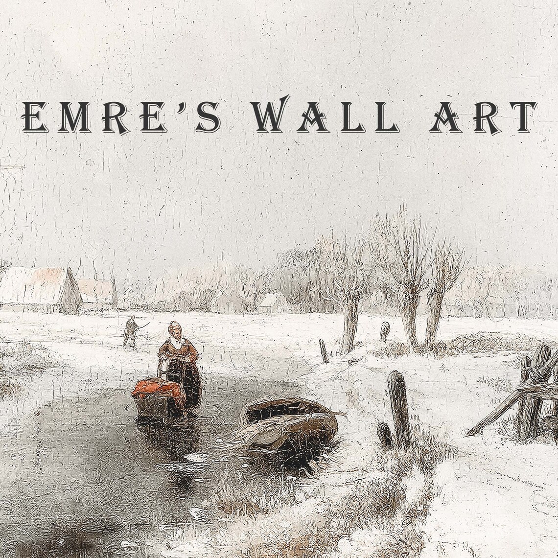 Winter Landscape Vintage Farmhouse Art Print - Image 2