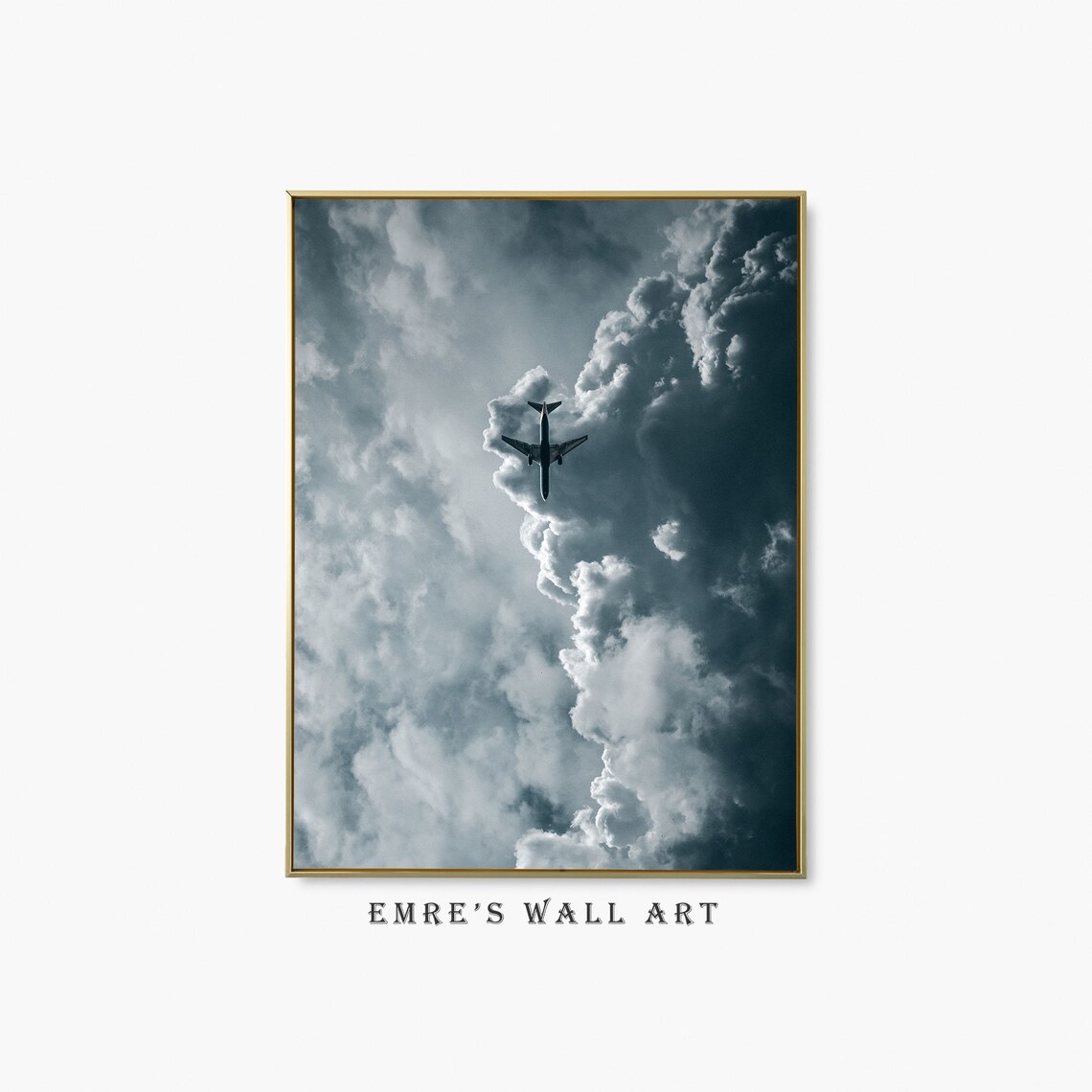 Cloudy Sky Landscape Poster, Modern Wall Art