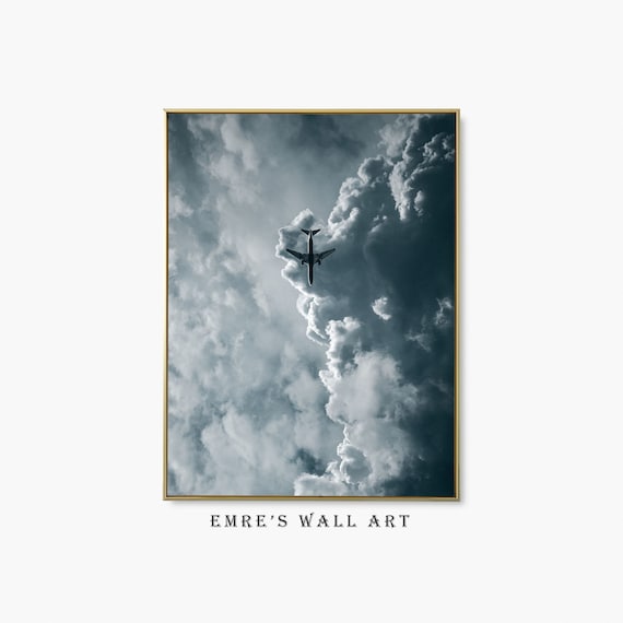 Cloudy Sky Landscape Poster, Modern Wall Art