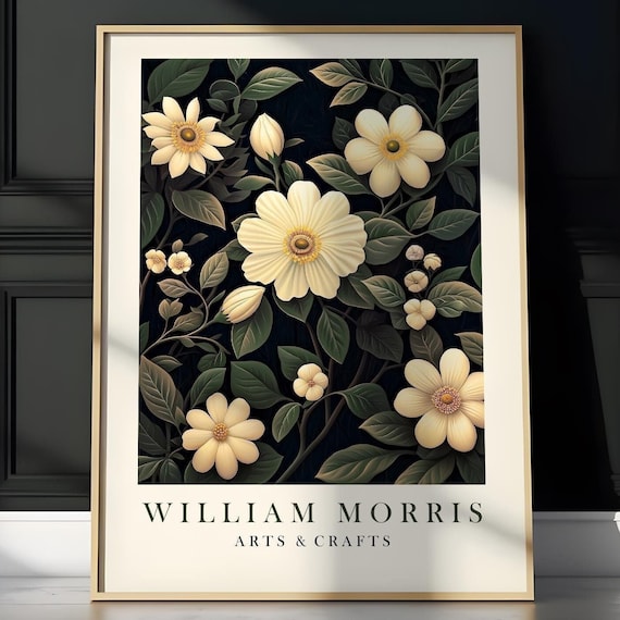 William Morris Ivory Flowers Arts And Crafts Botanical Art Poster
