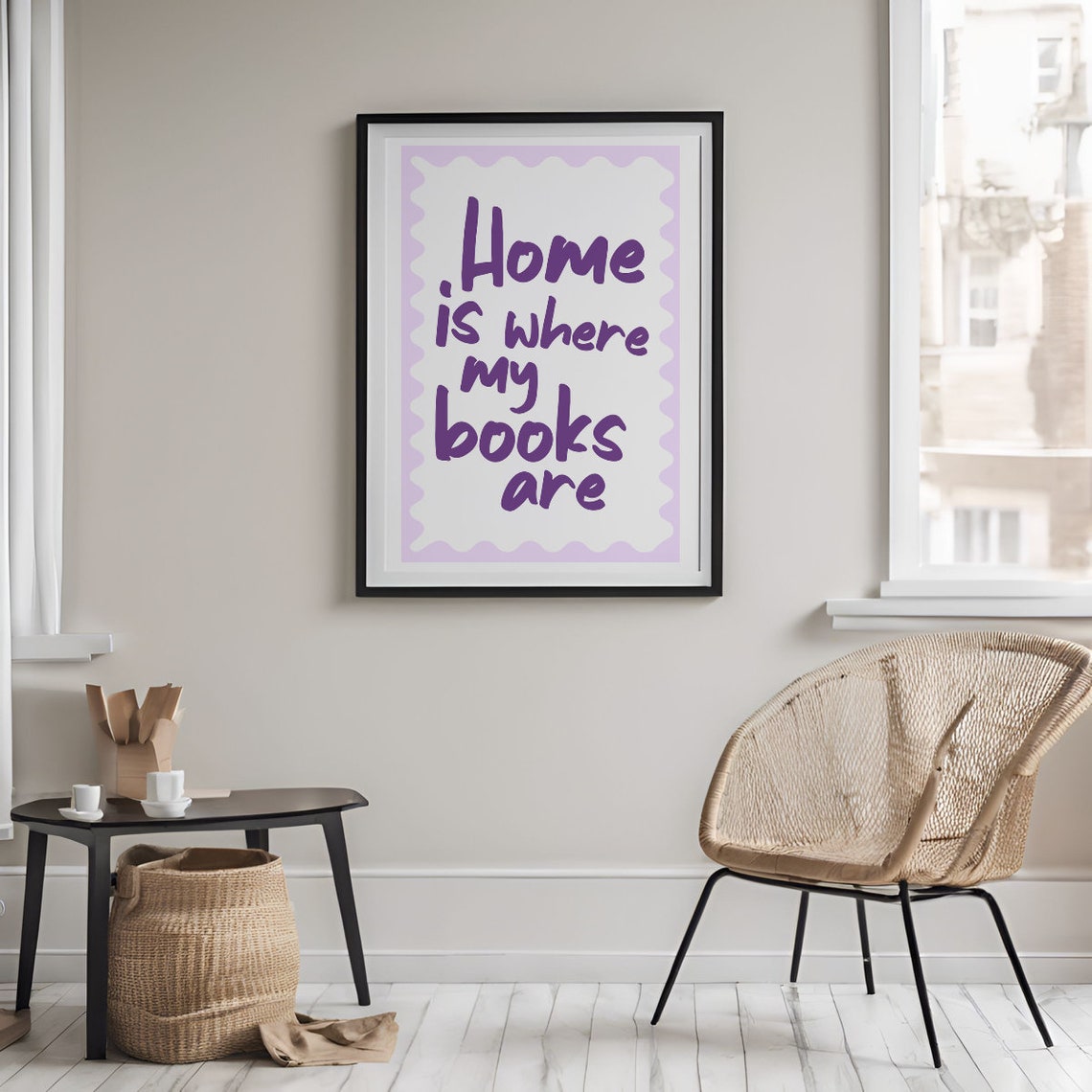 Home Is Where My Books Are Booklover Funny Wall Art Instant - Image 2