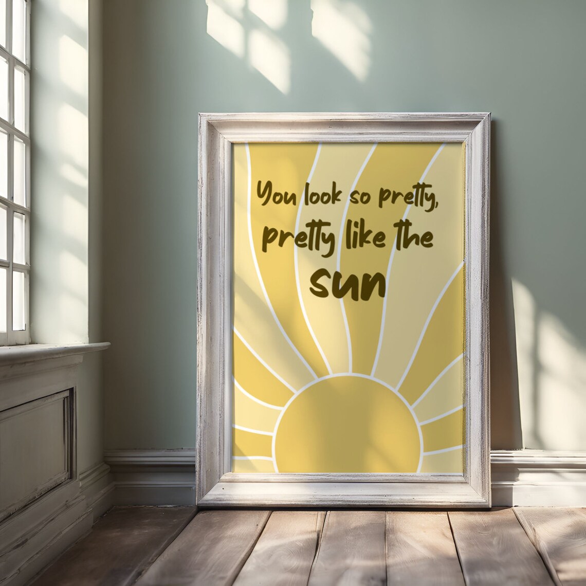 You Look So Pretty Like the Sun Yellow Sunshine Quote Poster - Image 3