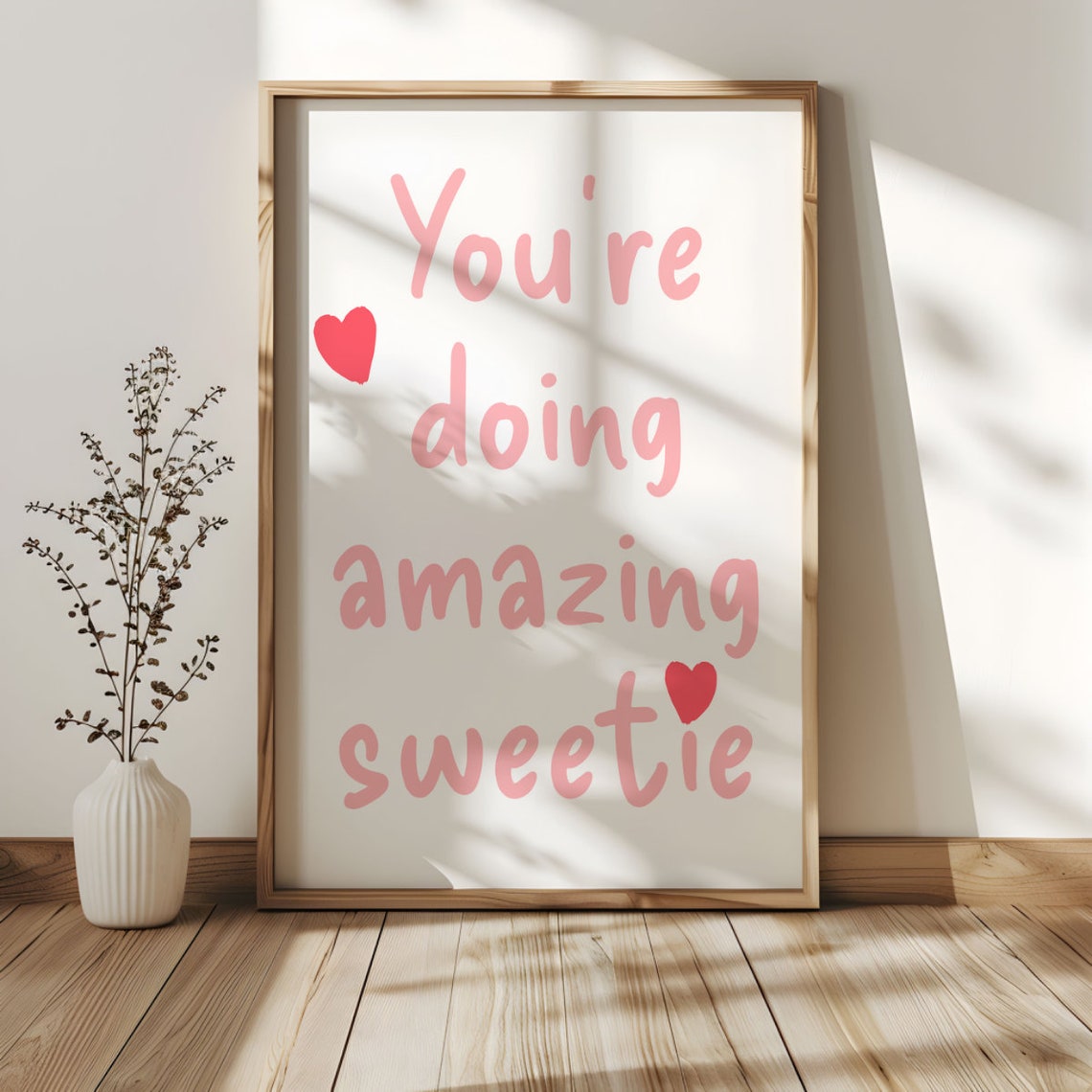 Youre Doing Amazing Sweetie Cute Inspirational Funny Wall Art Instant - Image 3