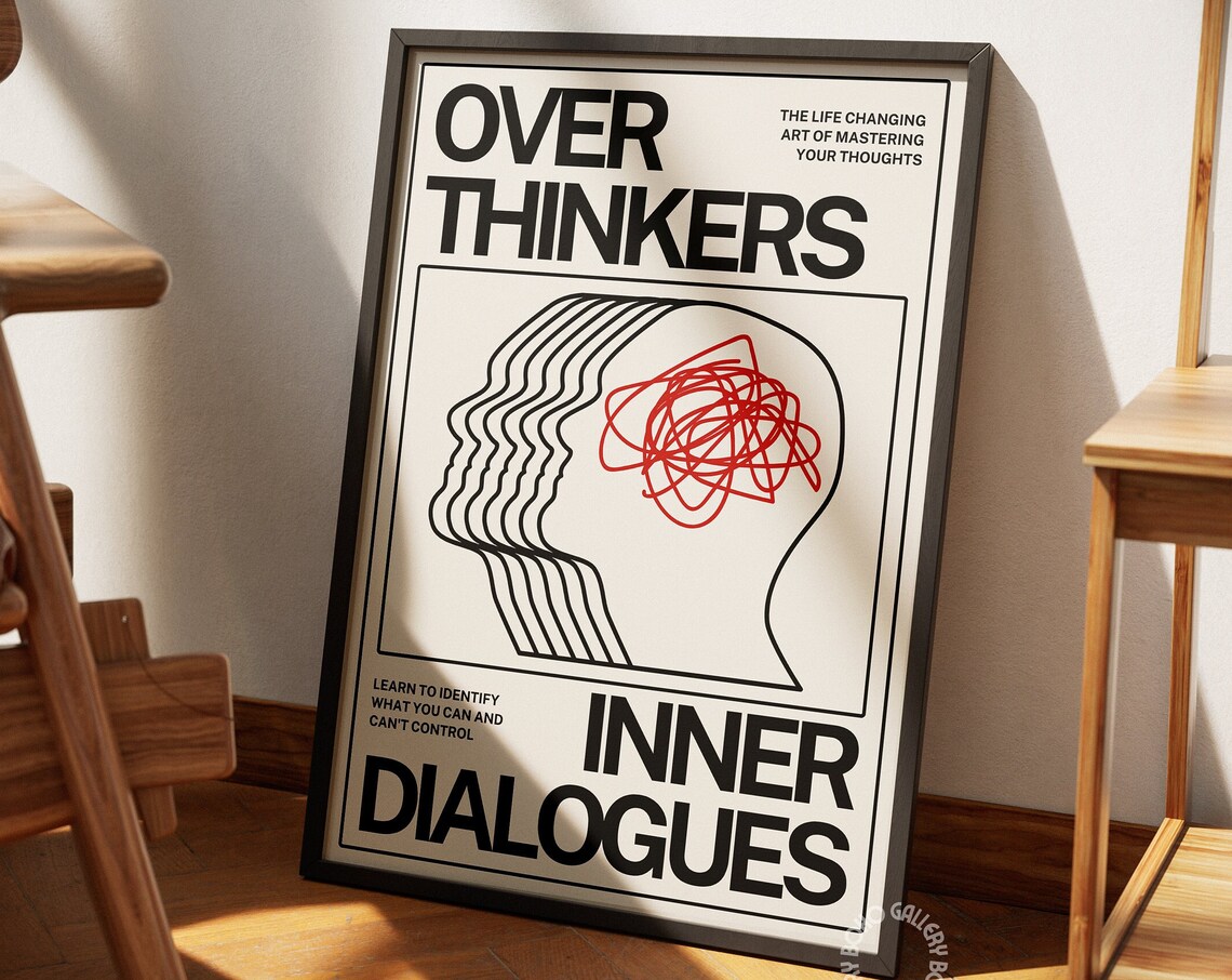 Overthinkers Retro Art Print, Eclectic Decor - Image 3