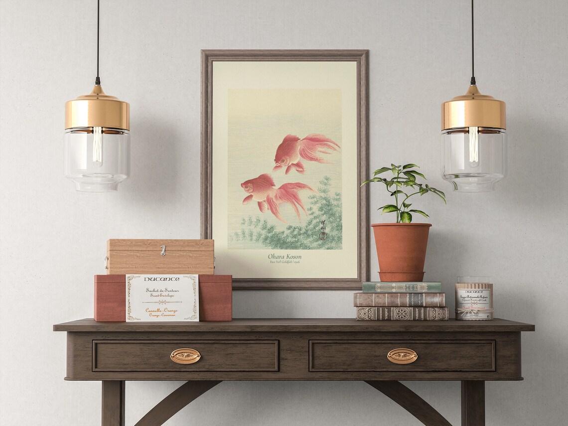 Ohara Koson Vintage Goldfish Poster, Japanese Art - Image 3