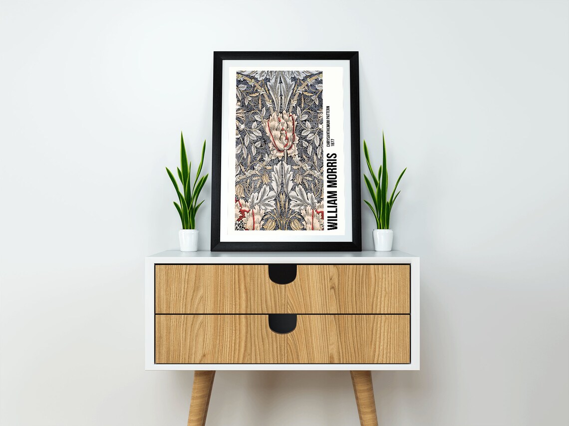 William Morris Exhibition Poster, Art Nouveau Honeysuckle - Image 2