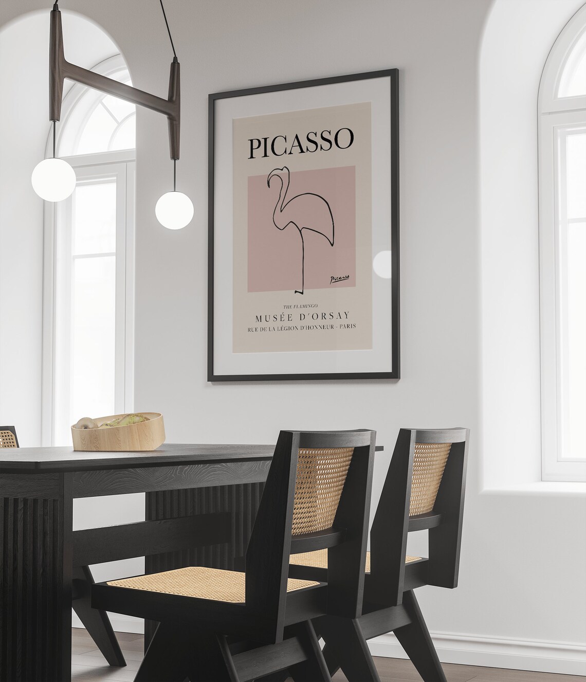 Picasso Flamingo Vintage Line Art Poster - Image 3