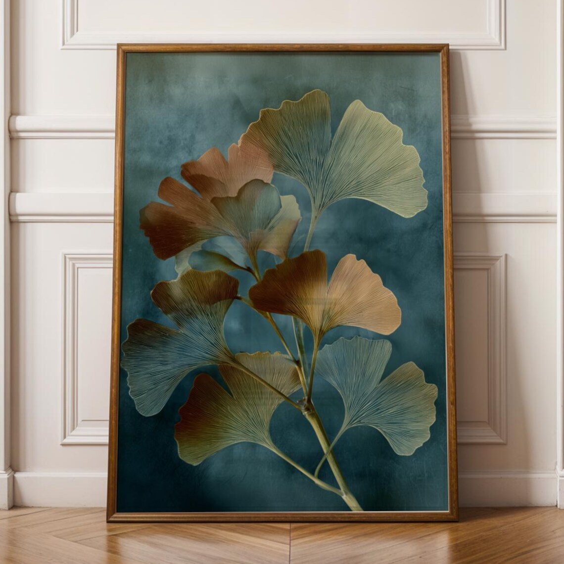 X Ray Ginkgo Leaf Botanical Wall Art, Zen Art Print