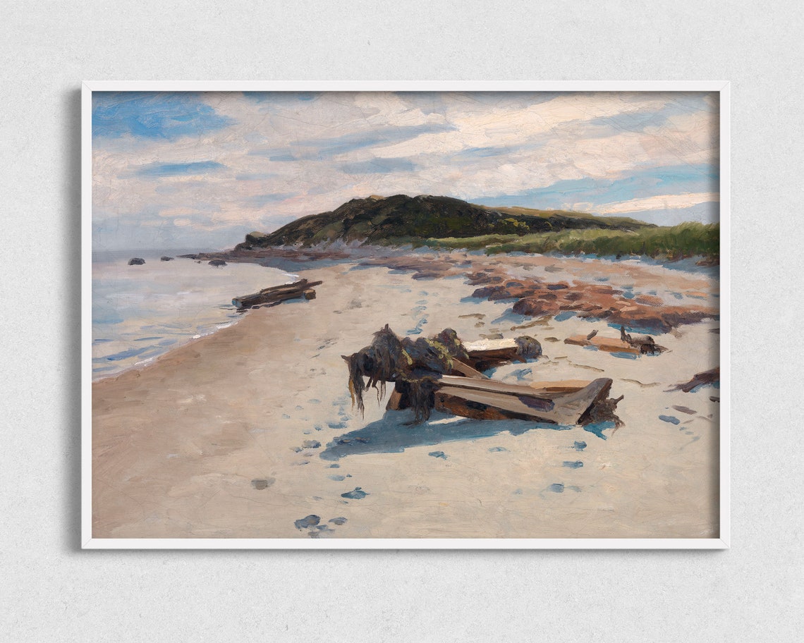 Vintage Nautical Beach Wall Art Print