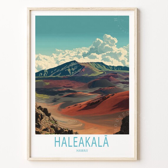 Haleakala Hawaii Volcanic Crater Red Cinder Landscape Poster