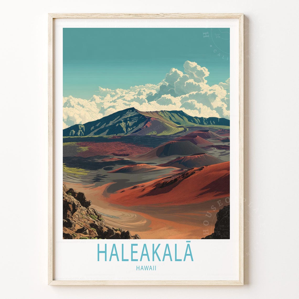 Haleakala Hawaii Volcanic Crater Red Cinder Landscape Poster