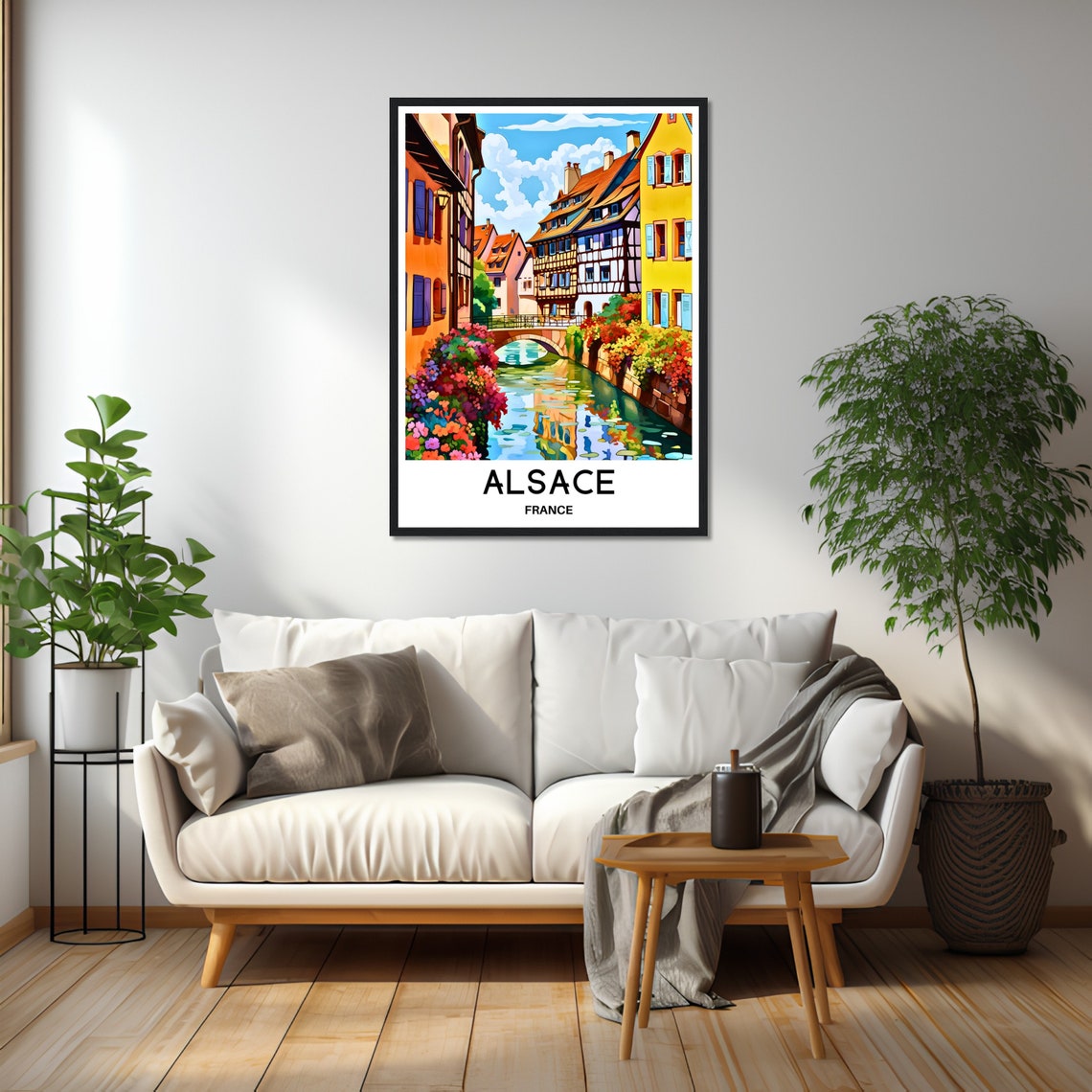 Alsace Colmar Half Timbered Canal Flower Bridge Village Poster - Image 2