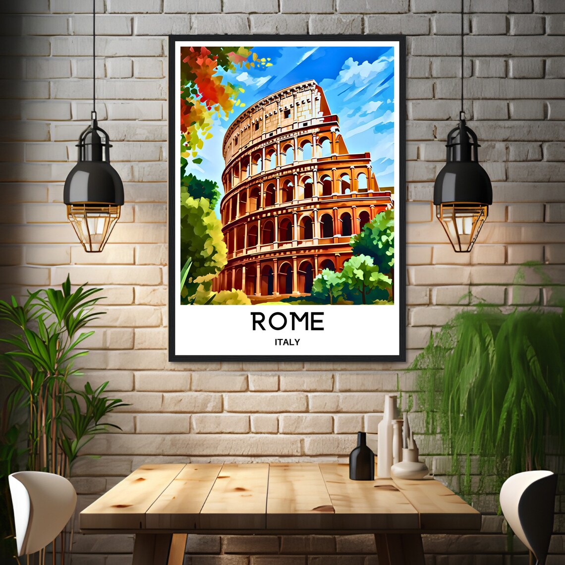 Rome Italy Colosseum Ancient Landmark in Summer Travel Poster - Image 3