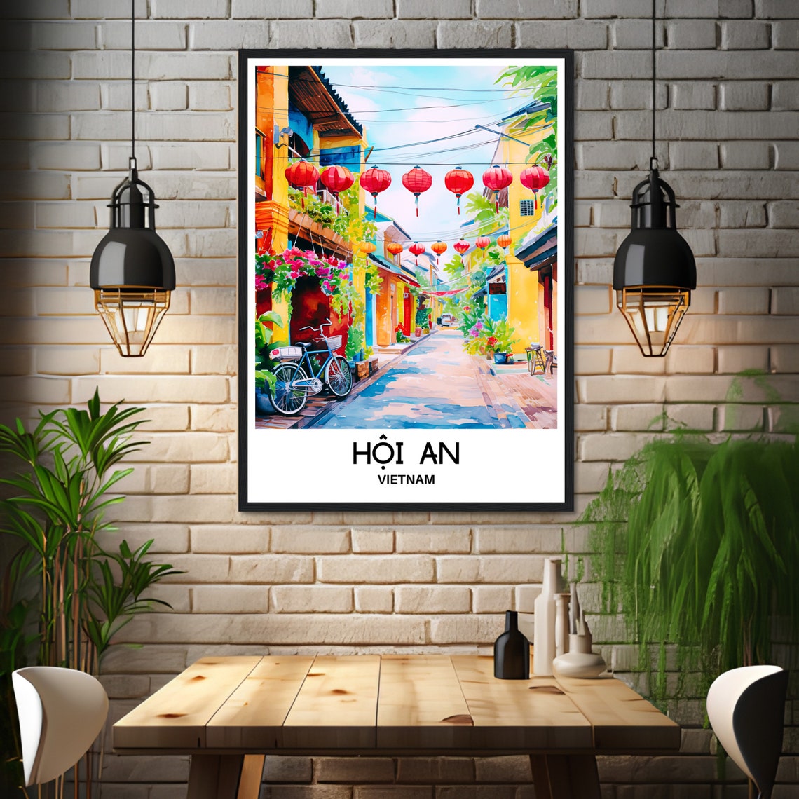 Hoi An Watercolor Print Hoi An Travel Poster Vietnamese Art Print Vietnam Lover Gift Hoi An Watercolour Painting Illustration - Image 3