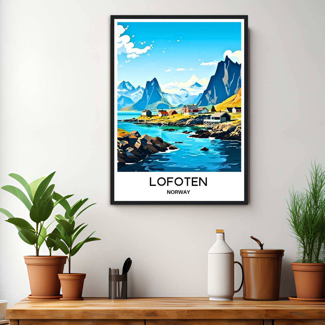 Lofoten Norway Coastal Fishing Village Rocky Shore Daylight Poster - Image 3