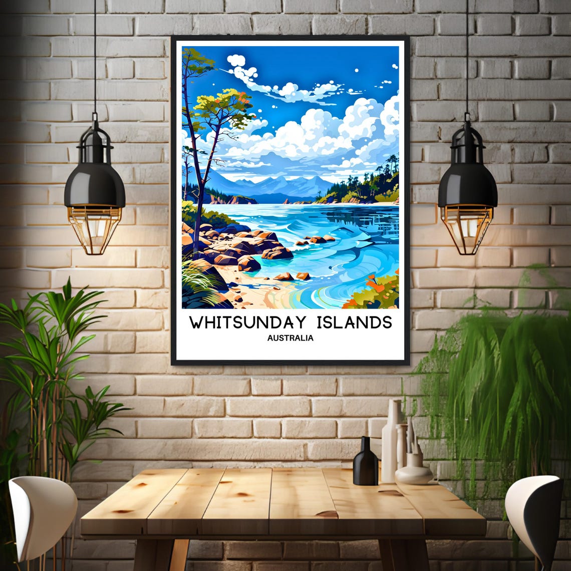 Whitsunday Islands Rocky Tropical Shoreline Australia Poster - Image 3