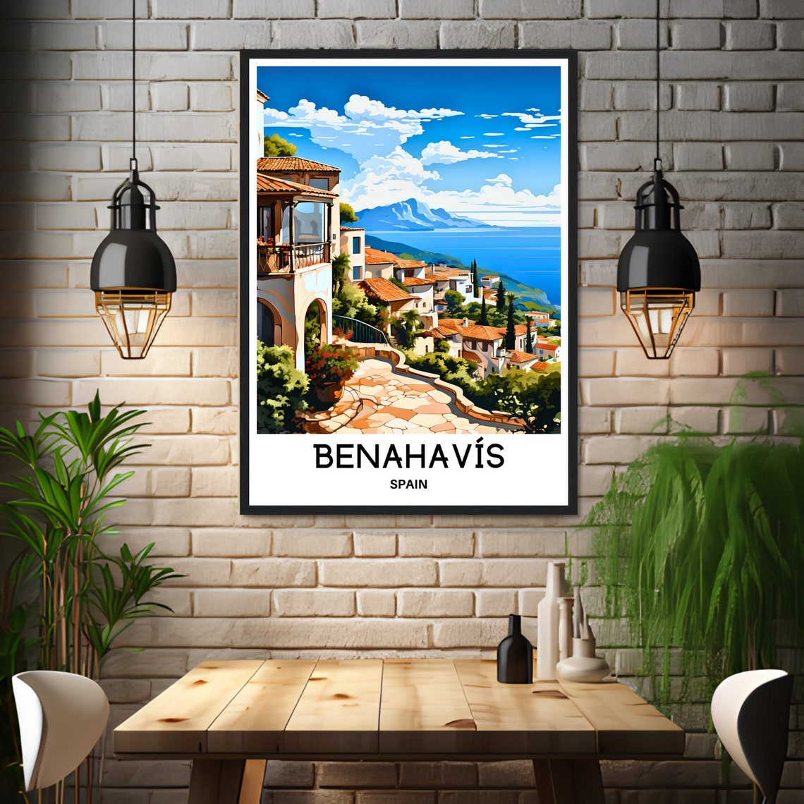 Benahavis Spain Whitewashed Hillside Village Coast View Poster - Image 3