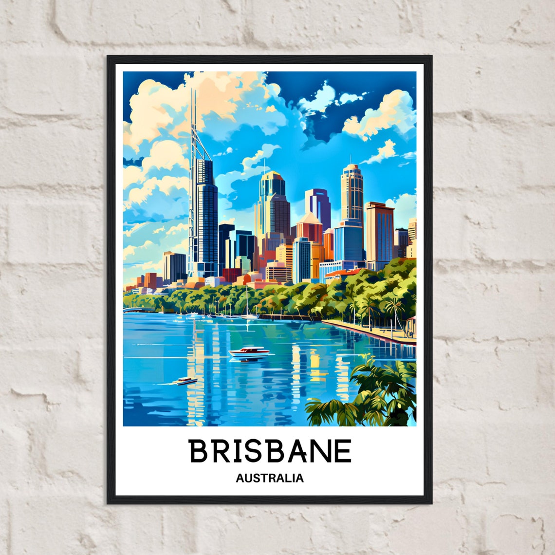Brisbane Travel Poster Brisbane Travel Print Brisbane Art Print Brisbane Travel Gift Brisbane Lover Gift Brisbane Australia Print Brisbane - Image 2