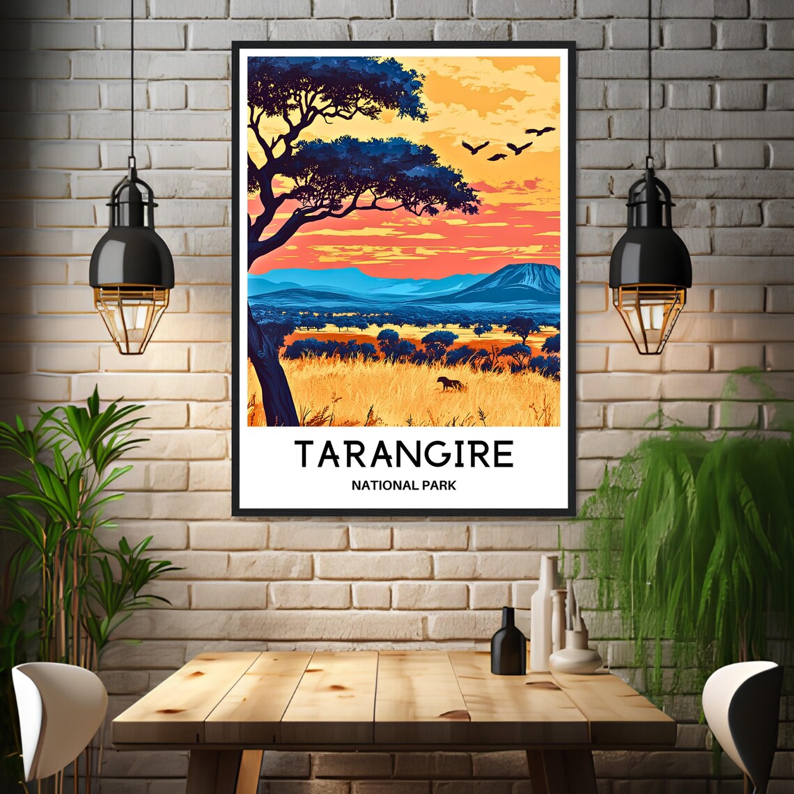Tarangire National Park Golden Savannah Sunset Safari Scene Poster - Image 3