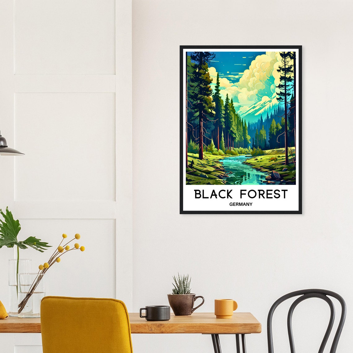 Black Forest Germany Pine Trees Stream Forest View Scene Poster - Image 3