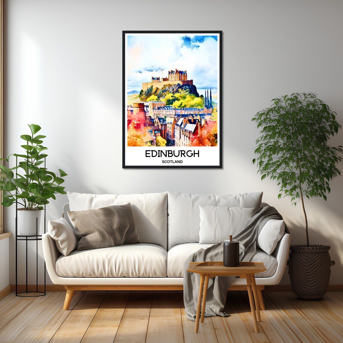 Edinburgh Watercolor Travel Poster, Scottish Art Print - Image 3