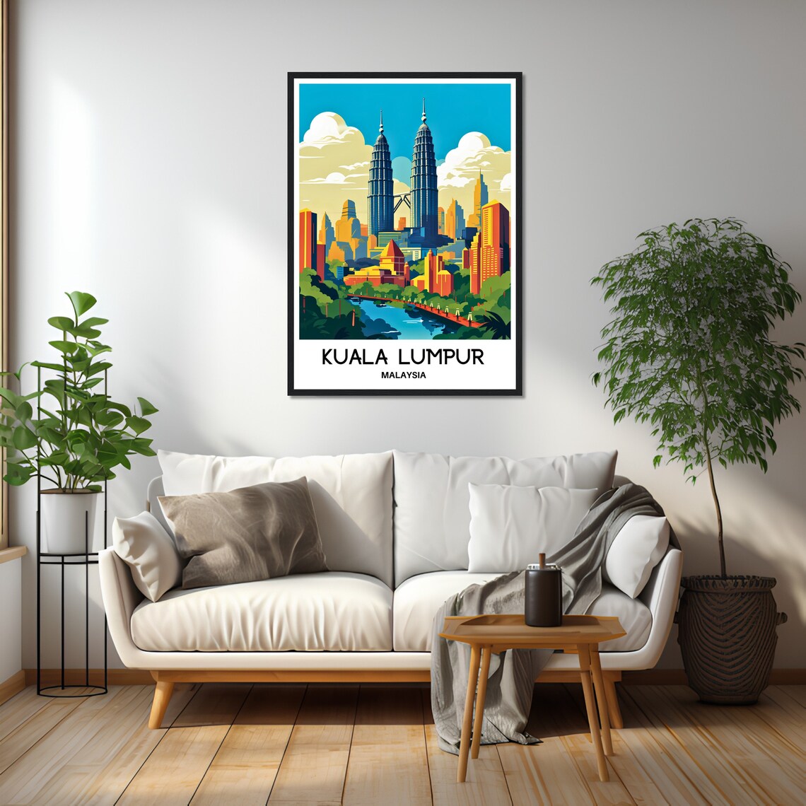 Kuala Lumpur Malaysia Petronas Towers Glowing City Skyline Poster - Image 2