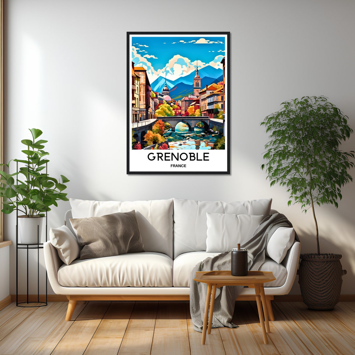 Grenoble Travel Print Grenoble Poster French Art Print France Lover Gift Wall Hanging Art Home Office Desk Decor Grenoble City Illustration - Image 2