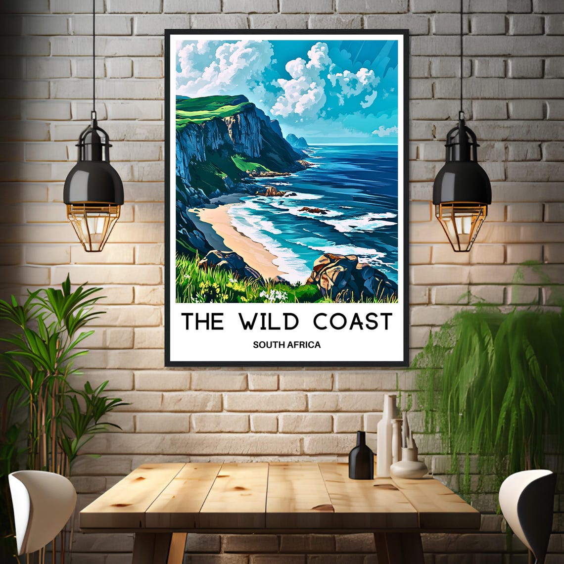 The Wild Coast South Africa Sandy Beach Cliffs Ocean View Poster - Image 3