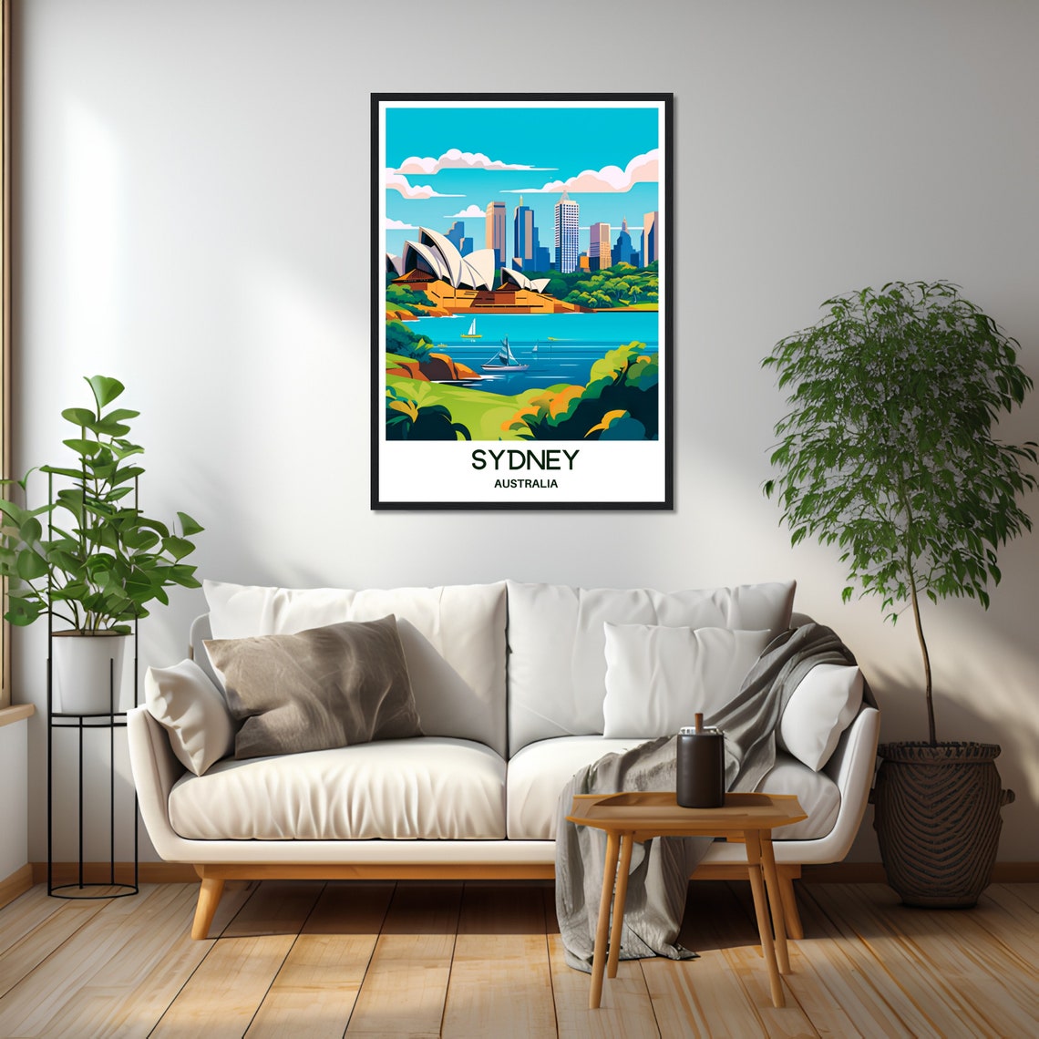 Sydney Australia Opera House Harbor Skyline Sails Travel Art Poster - Image 2
